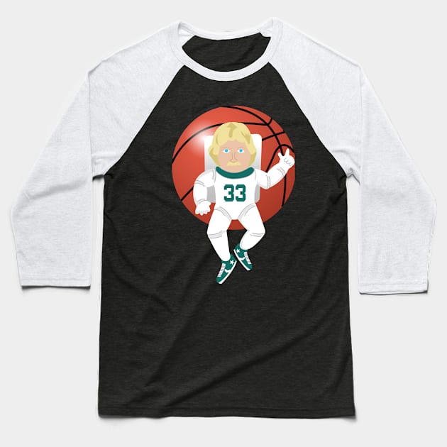 Bird Astronaut Basketball Celtics 33 Baseball T-Shirt by cecatto1994